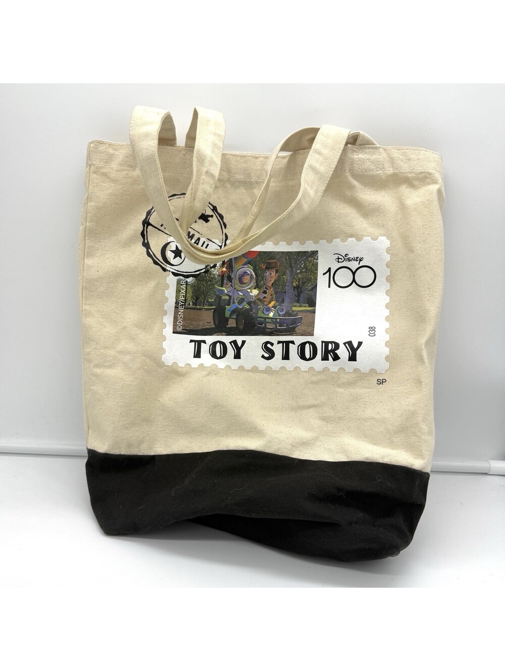Disney 100 Toy Story Woody Buzz Lightyear Canvas Tote Bag Pixar Centennial Shop